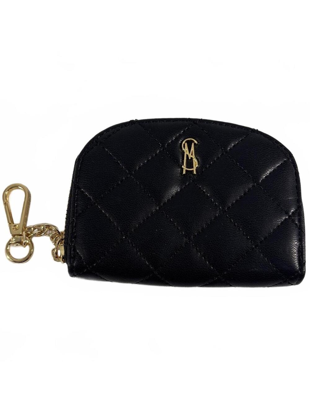 Steve Madden Bjadez Black Quilted Card Case Wallet